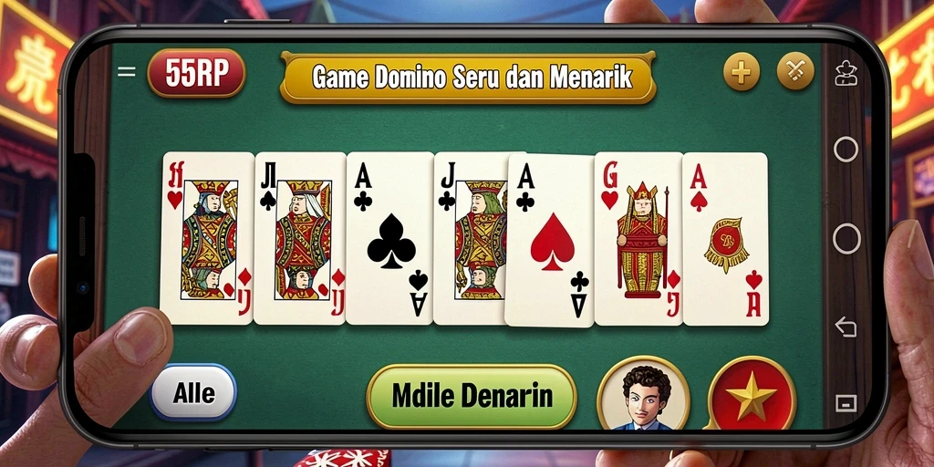 Tampilan permainan Domino yang menarik dan interaktif di 55RP.