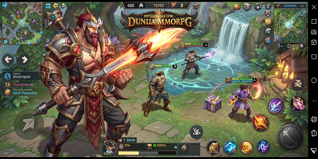 Tampilan gameplay <strong>66D</strong> yang penuh aksi di dunia MMORPG.