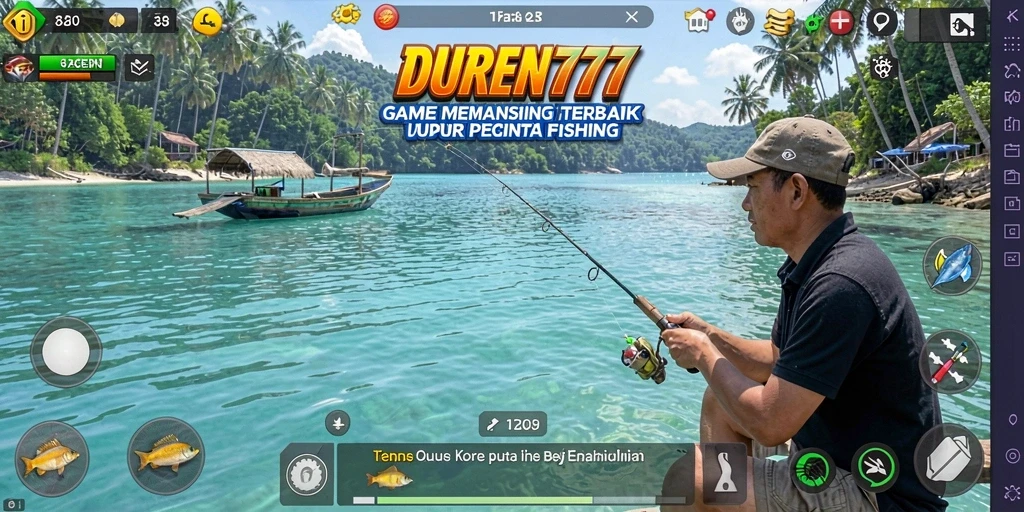 Tampilan gameplay menakjubkan dari DUREN777 saat menangkap ikan.