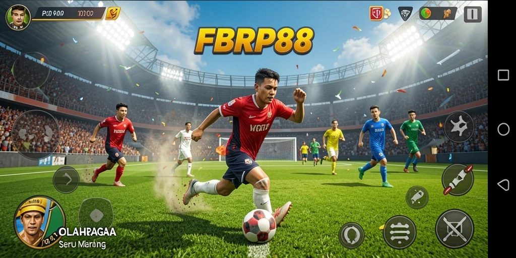 Tampilan screenshot FBRP88 menampilkan aksi seru dalam permainan olahraga.