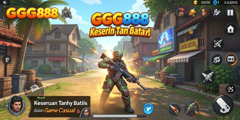 Screenshot GGG888 menunjukkan grafis ceria dan gameplay yang menghibur.
