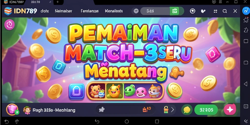 Screenshot gameplay IDN789 yang menampilkan momen seru saat mencocokkan permata.