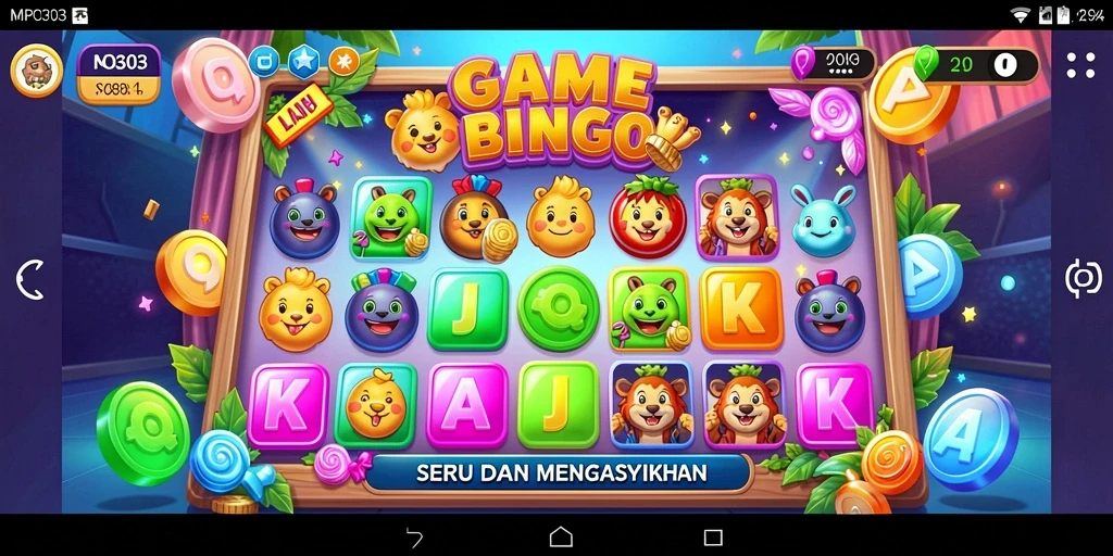 Tampilan gameplay seru MPO303 dengan elemen Bingo yang menarik.