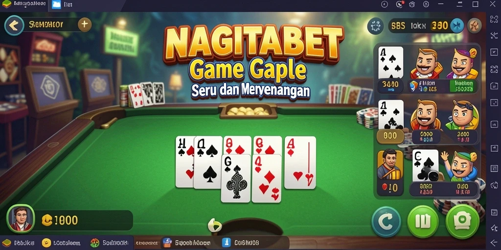 Screenshot gameplay NAGITABET menampilkan suasana seru permainan gaple.