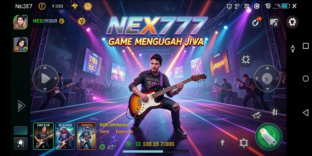Screenshot gameplay NEX777 menampilkan keseruan bermain musik.