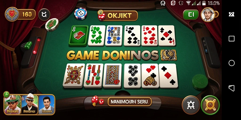 Tampak gameplay seru dan interaktif dalam permainan domino OKJKT.