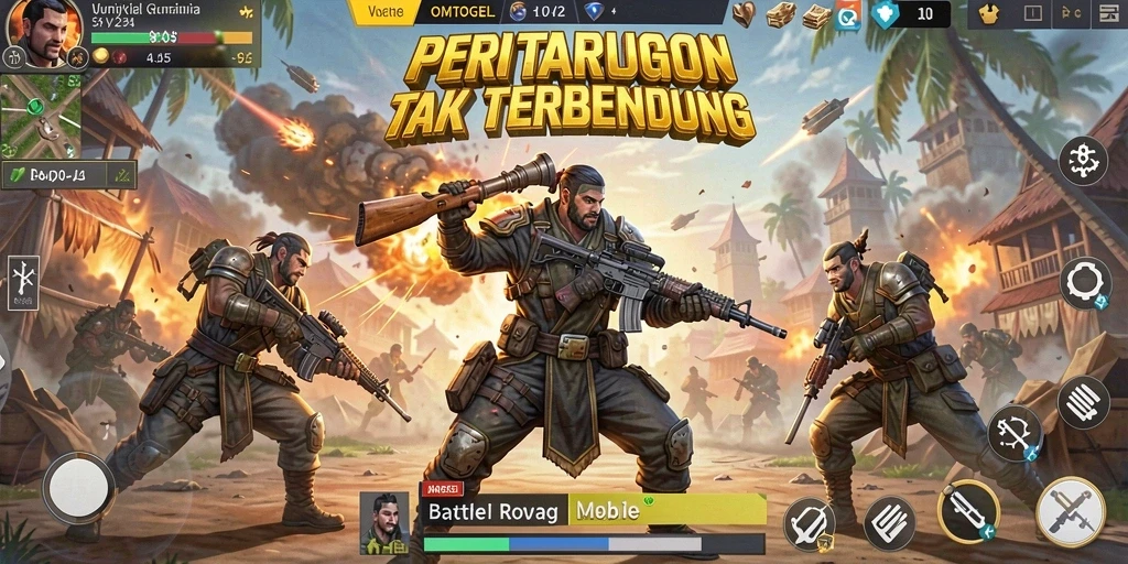 Tangkapan layar menampilkan intensitas pertempuran dalam OMTOGEL Battle Royale.