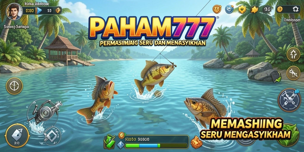 Tampilan menarik dari gameplay PAHAM777 saat memancing di laut.