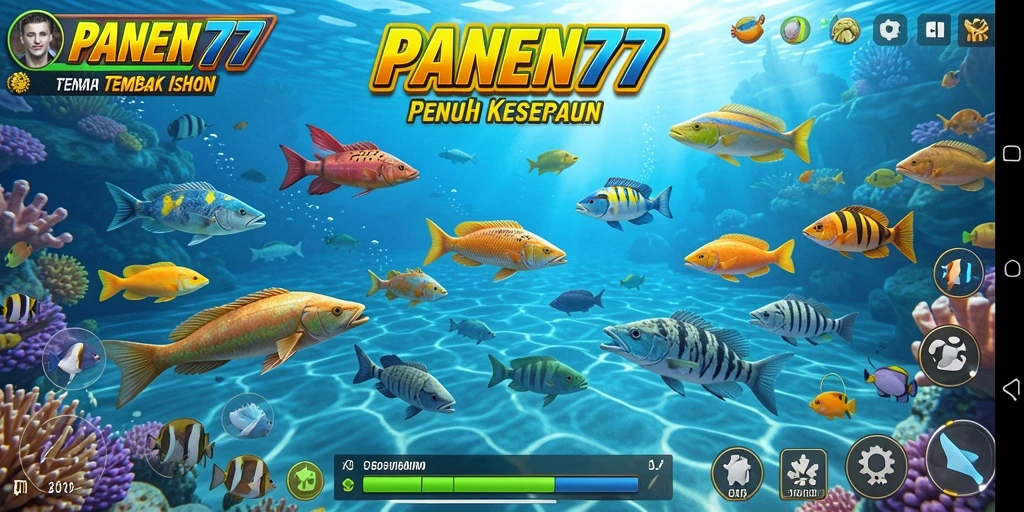 Tampilan gameplay Tembak Ikan yang seru dan penuh warna.
