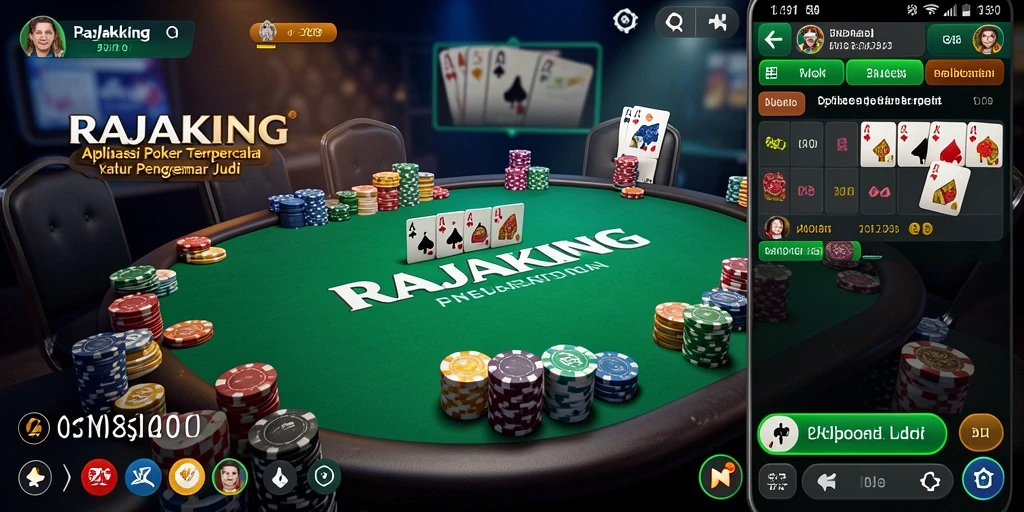 Tampilan gameplay RAJAKING yang seru dalam permainan Poker.
