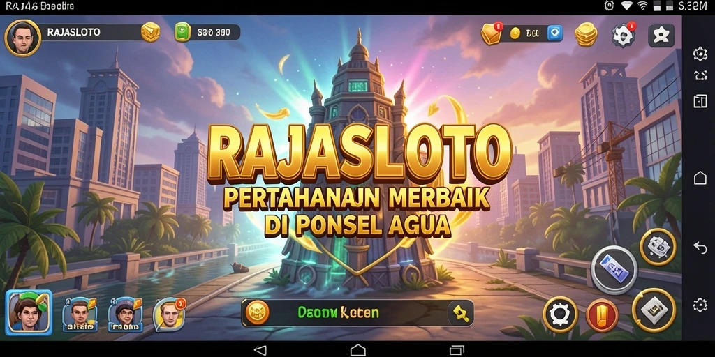 Screenshot gameplay RAJASLOTO menampilkan aksi Tower Defense yang intens.