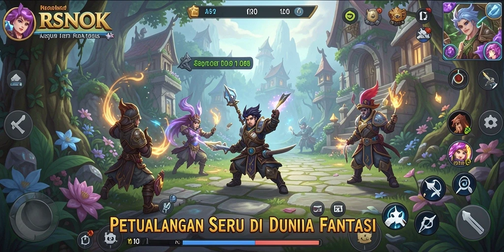 Screenshot gameplay RSNOK menampilkan karakter menjelajahi dunia yang luas dan menakjubkan.