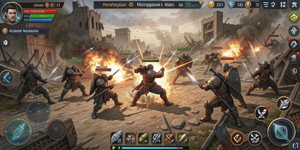 Tampilan gameplay strategi yang menegangkan dan dinamis.