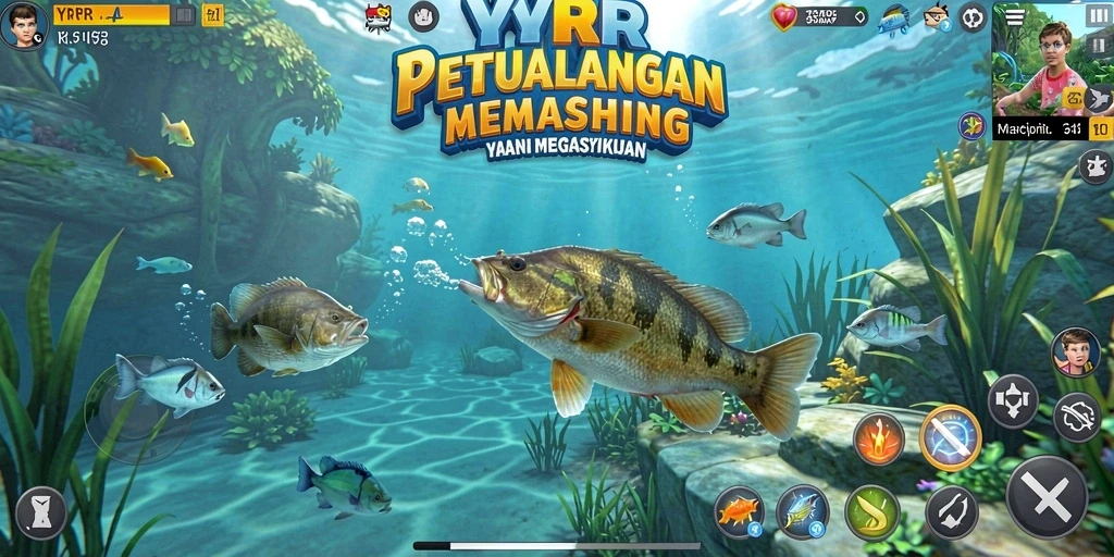 Tampilan gameplay YYRR yang mengesankan saat memancing.